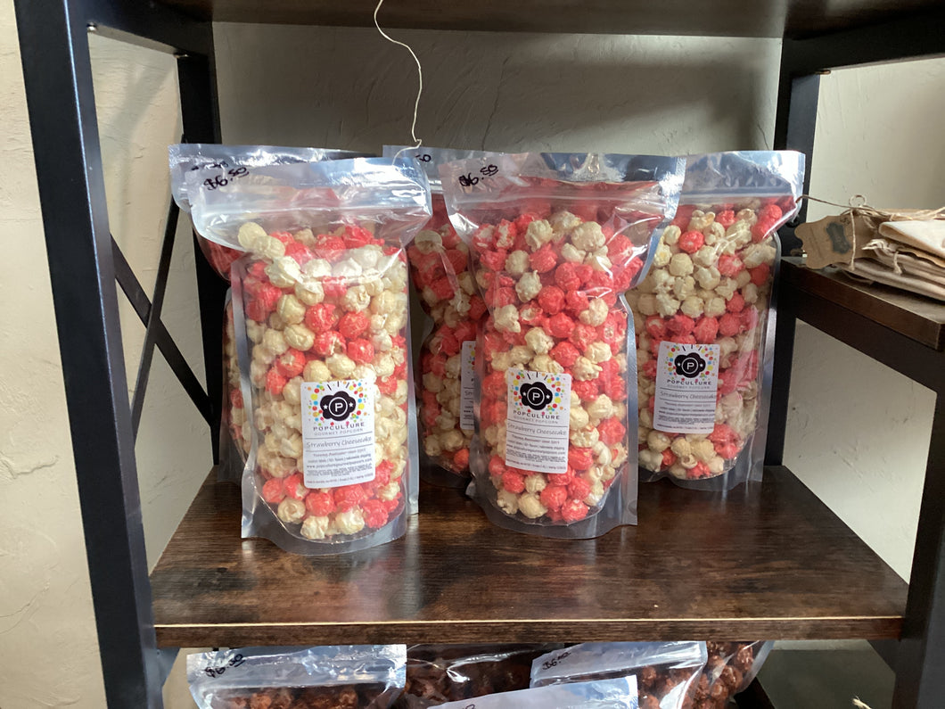 Popcorn Strawberry cheesecake