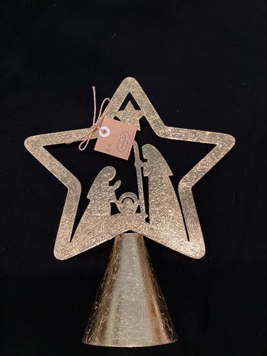 Gold Nativity Tree Topper