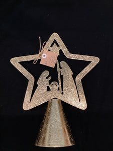 Gold Nativity Tree Topper