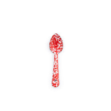 Load image into Gallery viewer, Splatter Enamelware Small Spoon: Navy &amp; Cream Splatter