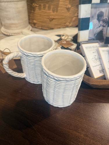 MudPie Ceramic Basket Woven Mug (Armas)