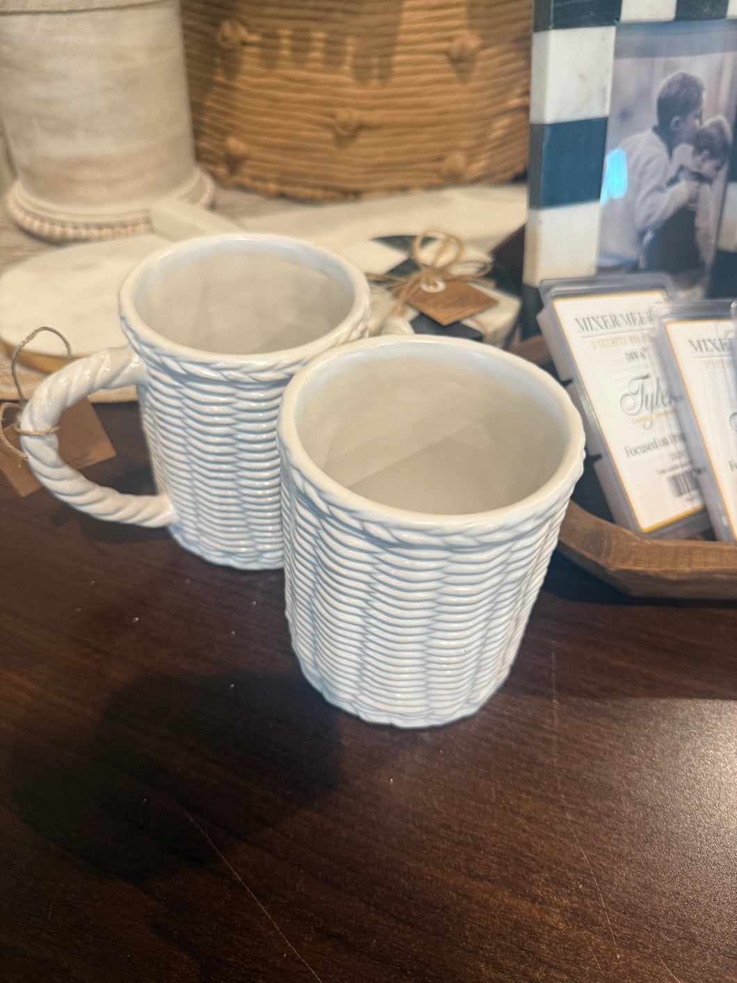 MudPie Ceramic Basket Woven Mug (Armas)