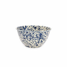 Load image into Gallery viewer, Splatter Enamelware Large Salad Bowl: Navy &amp; Cream Splatter