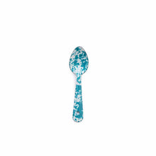 Load image into Gallery viewer, Splatter Enamelware Small Spoon: Navy &amp; Cream Splatter