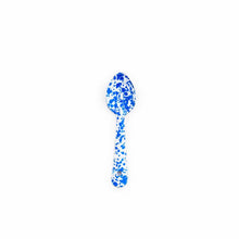 Load image into Gallery viewer, Splatter Enamelware Small Spoon: Navy &amp; Cream Splatter