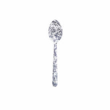 Load image into Gallery viewer, Splatter Enamelware Large Serving Spoon: Navy &amp; Cream Splatter