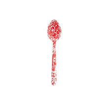 Load image into Gallery viewer, Splatter Enamelware Large Serving Spoon: Navy &amp; Cream Splatter