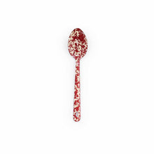 Load image into Gallery viewer, Splatter Enamelware Large Serving Spoon: Navy &amp; Cream Splatter
