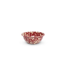 Load image into Gallery viewer, Splatter Enamelware 20 oz Cereal Bowl: Burgundy &amp; Cream Splatter
