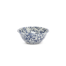 Load image into Gallery viewer, Splatter Enamelware Small Serving Bowl: Navy &amp; Cream