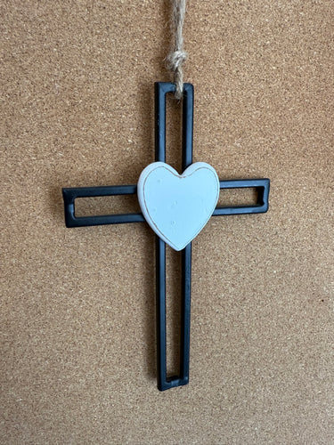 Black & White Heart Cross