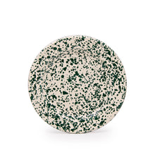 Load image into Gallery viewer, Splatter Enamelware Flat Salad Plate: Burgundy &amp; Cream