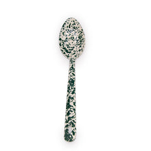 Load image into Gallery viewer, Splatter Enamelware Large Serving Spoon: Navy &amp; Cream Splatter