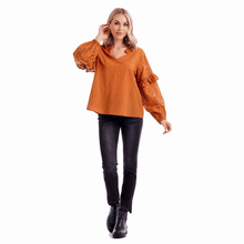 Load image into Gallery viewer, Rust Amaya Eyelet Top