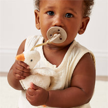 Load image into Gallery viewer, Bitzy Pal Natural Rubber Pacifier &amp; Plush: Goose(Crews)