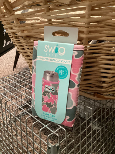 SWIG Insulated Slim Can Coolie 12oz Blushing Camo