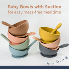 Load image into Gallery viewer, Silicone Suction Bowl and Spoon Set: Blush