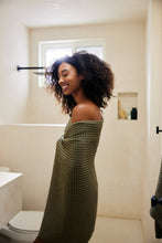 Load image into Gallery viewer, Forest Waffle Bath Towel