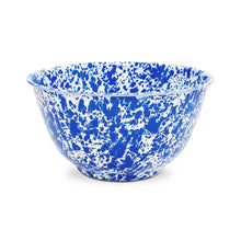 Load image into Gallery viewer, Splatter Enamelware Large Salad Bowl: Navy &amp; Cream Splatter