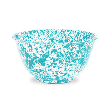 Load image into Gallery viewer, Splatter Enamelware Large Salad Bowl: Navy &amp; Cream Splatter