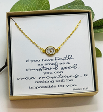 Load image into Gallery viewer, Mustard Seed Necklace, Christian Gifts, Necklace: No Giftbox/Sack - Necklace &amp; Card Only