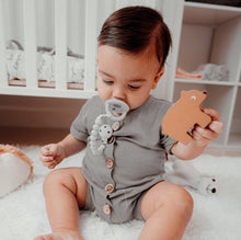 Load image into Gallery viewer, Baby Pacifier Clips, 100% Food Grade Silicone by Comfy Cubs: Beige