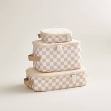 Load image into Gallery viewer, Taupe Checkerboard Pack Like a Boss™ Packing Cubes(Crews)