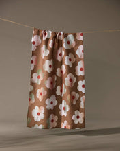 Load image into Gallery viewer, Brushed Bouquet Brown Tea Towel