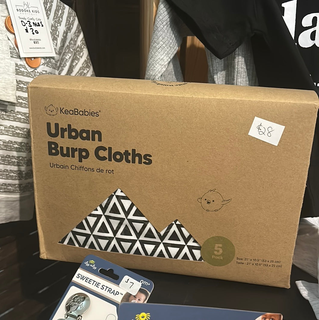 5 burp cloths