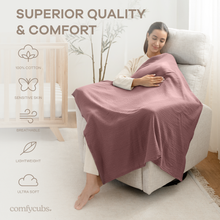 Load image into Gallery viewer, Muslin Swaddle Blankets Pack of 3 by Comfy Cubs: Heather Blue - Pacific Blue - Fern KO
