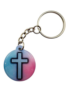 Tap To Pray™ - Prayer Tag Keychains: Crystal + Cross