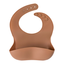 Load image into Gallery viewer, Silicone Baby Bib: Apricot