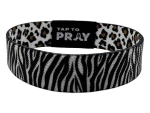 Tap To Pray™ Wristbands - Safari Zebra: Large