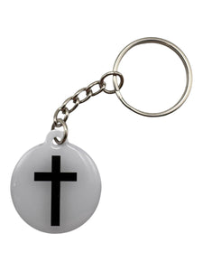 Tap To Pray™ - Prayer Tag Keychains: Tree Bark Camo + Cross