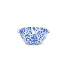 Load image into Gallery viewer, Splatter Enamelware Small Serving Bowl: Navy &amp; Cream