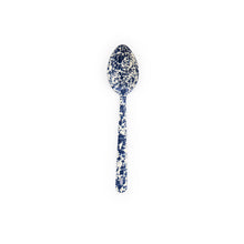 Load image into Gallery viewer, Splatter Enamelware Large Serving Spoon: Navy &amp; Cream Splatter
