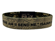 Load image into Gallery viewer, Tap To Pray™ Wristbands - Valor Camo &amp; Isaiah 6:8: Small