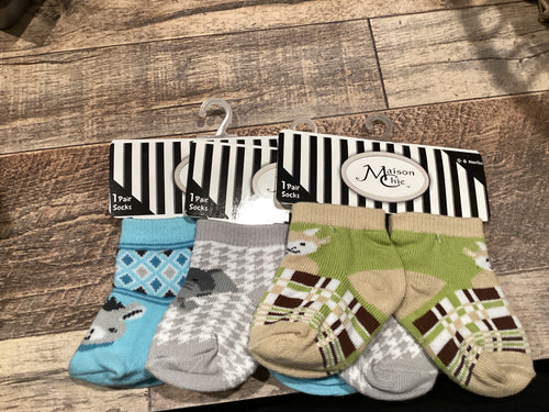 0-6 month animal socks SM