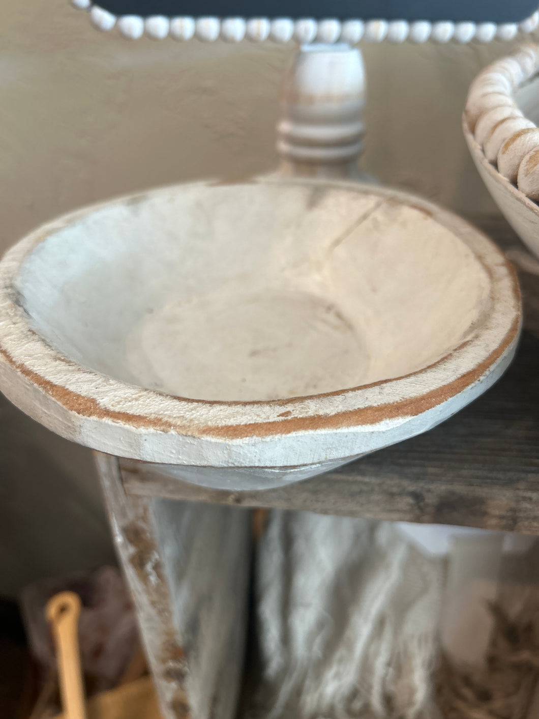 Small white wood bowl