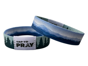 Tap To Pray™ Wristbands - Mountains & Forests: Small / Blue Mountains & Green Forests