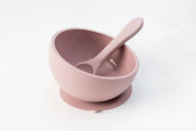 Load image into Gallery viewer, Silicone Suction Bowl and Spoon Set: Dusty Rose