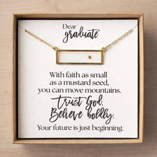 Load image into Gallery viewer, Mustard Seed Necklace Graduation Gift for Girl – Faith Based Christian Graduate Gift, Class of 2026 Graduation Necklace: Silver