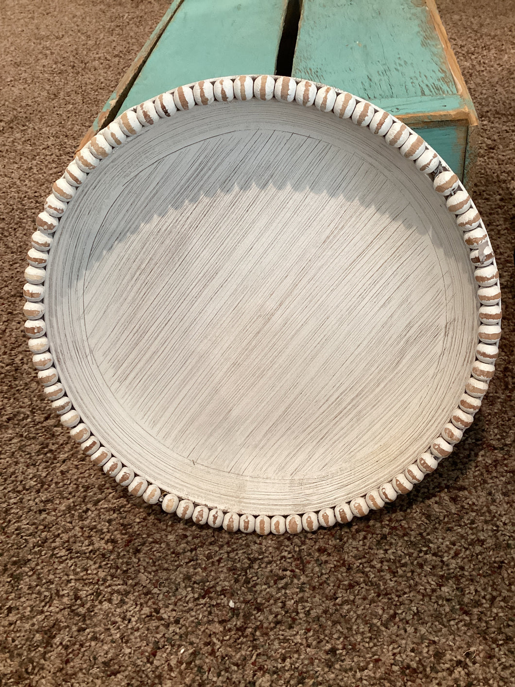 Small Wooden Beaded Bowl