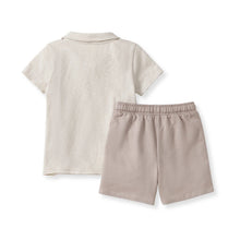 Load image into Gallery viewer, Chunky Slub Polo Shirt &amp; Shorts Set: 3-6M (Fowler)