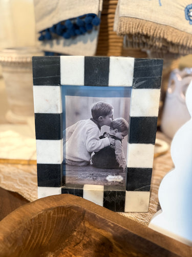 MudPie 4x6 Checkered Marble Frame(Armas)