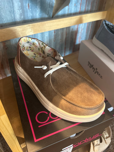 Tan distressed Corky’s