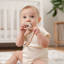 Load image into Gallery viewer, Baby Pacifier Clips, 100% Food Grade Silicone by Comfy Cubs: Beige