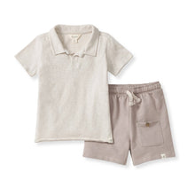 Load image into Gallery viewer, Chunky Slub Polo Shirt &amp; Shorts Set: 3-6M (Fowler)