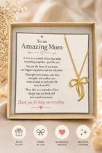 Load image into Gallery viewer, Mom Bow Necklace Gift, Mother’s Day Gift for Mom:
