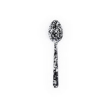 Load image into Gallery viewer, Splatter Enamelware Large Serving Spoon: Navy &amp; Cream Splatter
